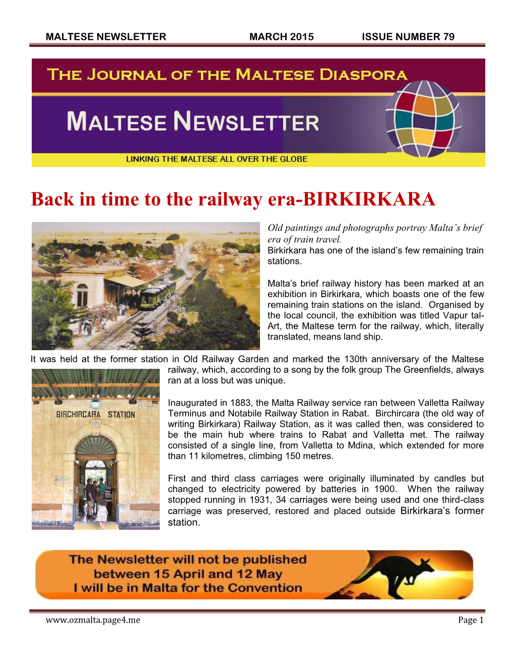 Maltese Newsletter March 2015 Issue Number 79