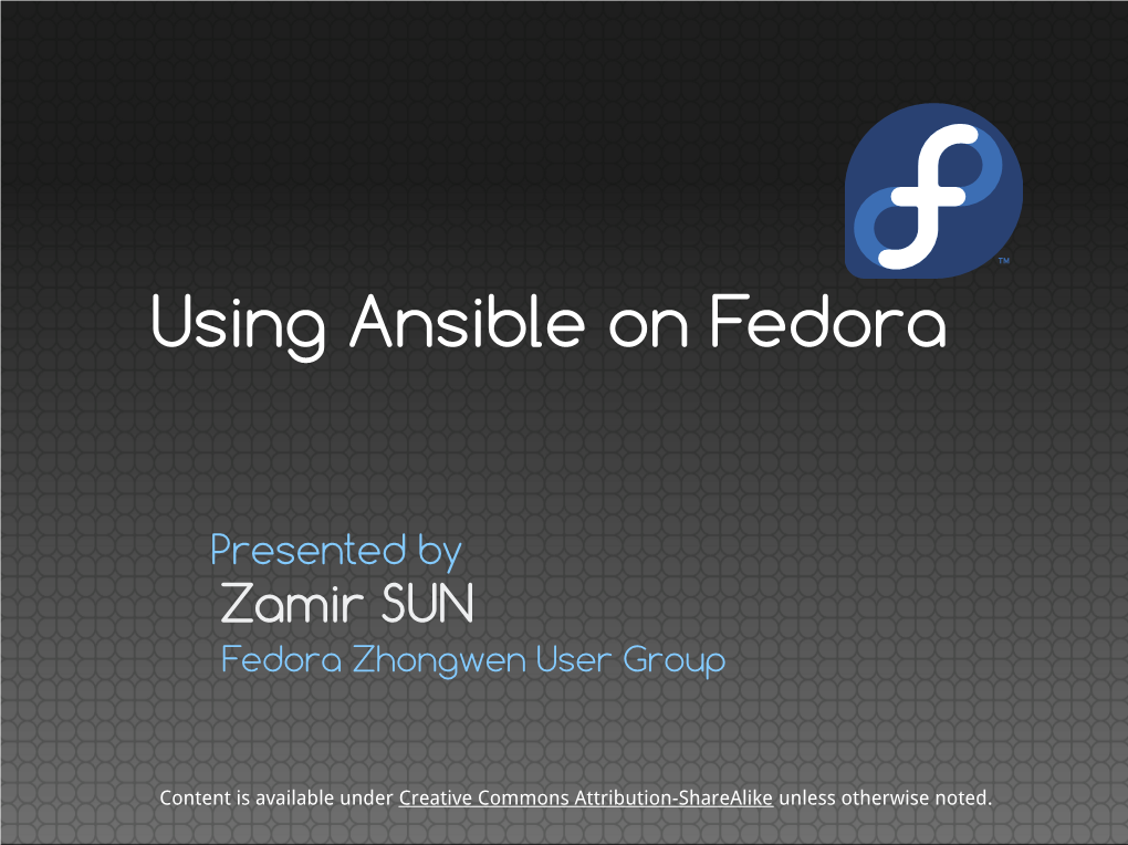 Using Ansible on Fedora
