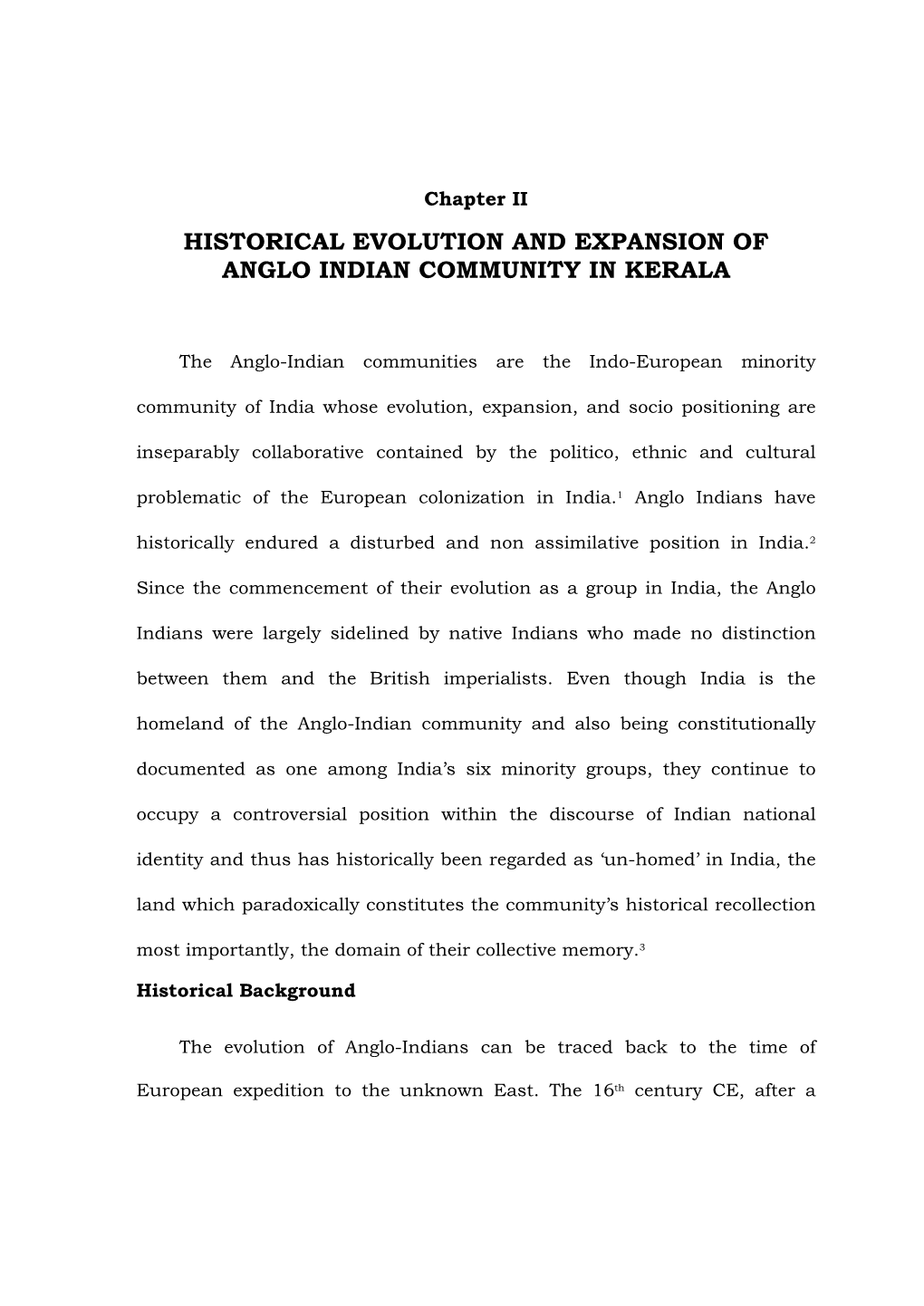 Historical Evolution and Expansion of Anglo Indian Community in Kerala