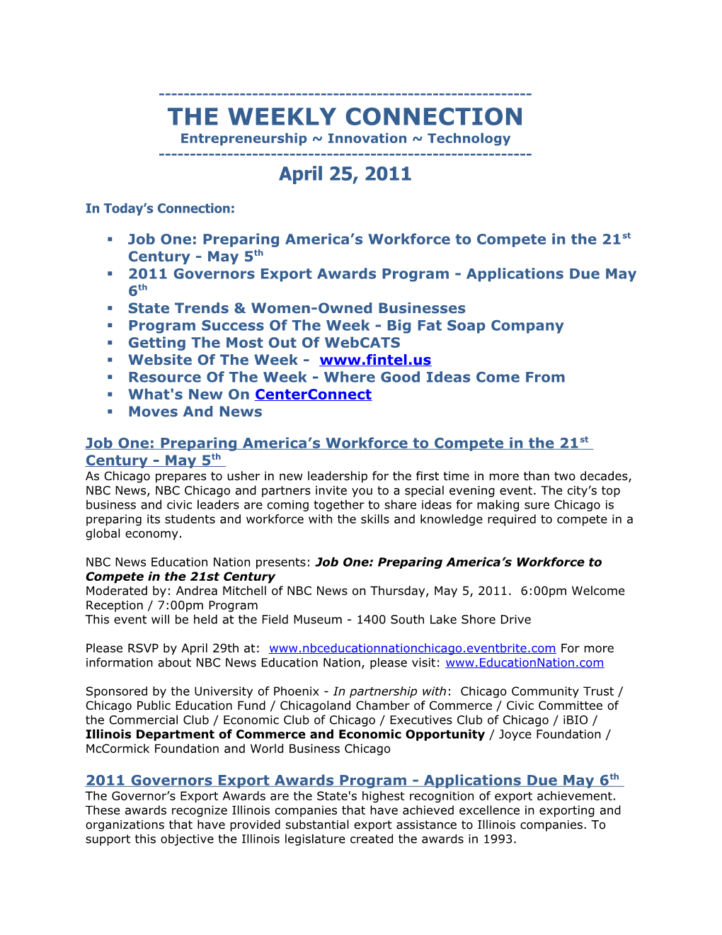 The Weekly Connection