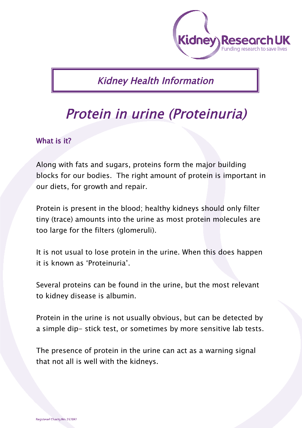 Protein in Urine (Proteinuria)