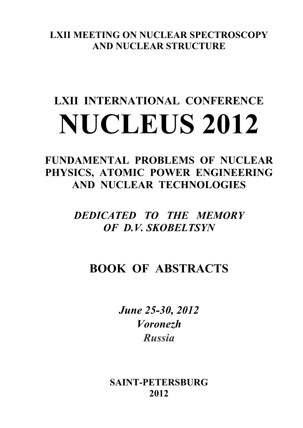 Nucleus 2012
