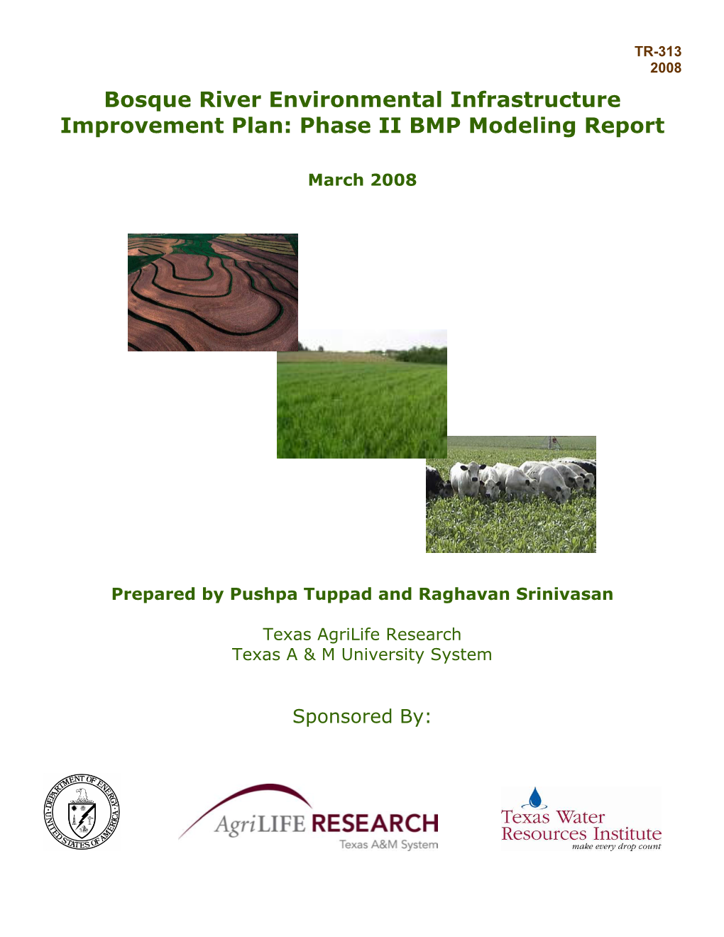 Bosque River Environmental Infrastructure Improvement Plan: Phase II BMP Modeling Report