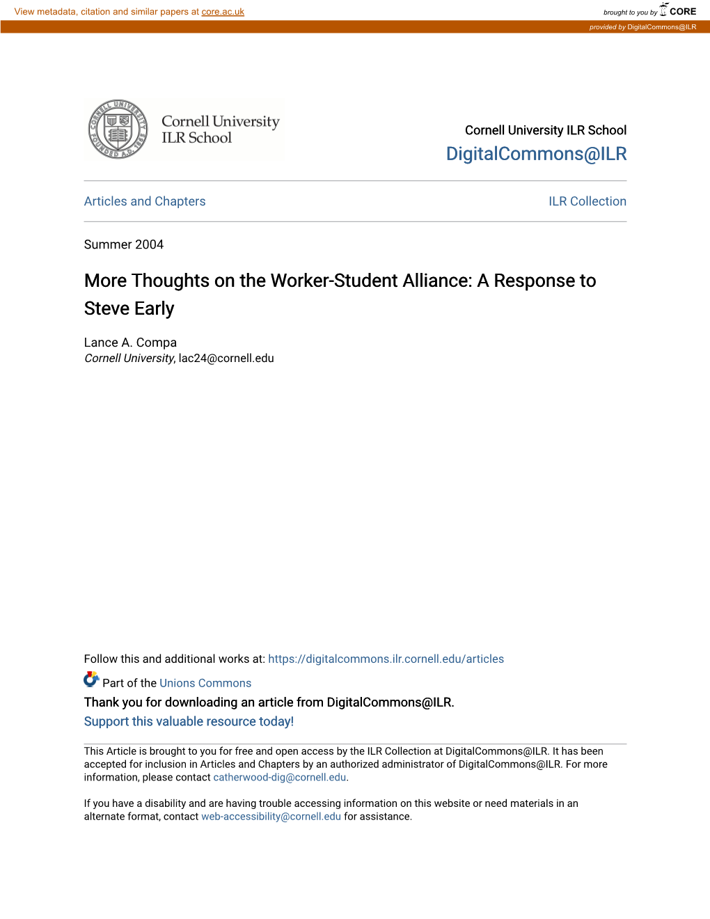Thoughts on the Worker-Student Alliance: a Response to Steve Early