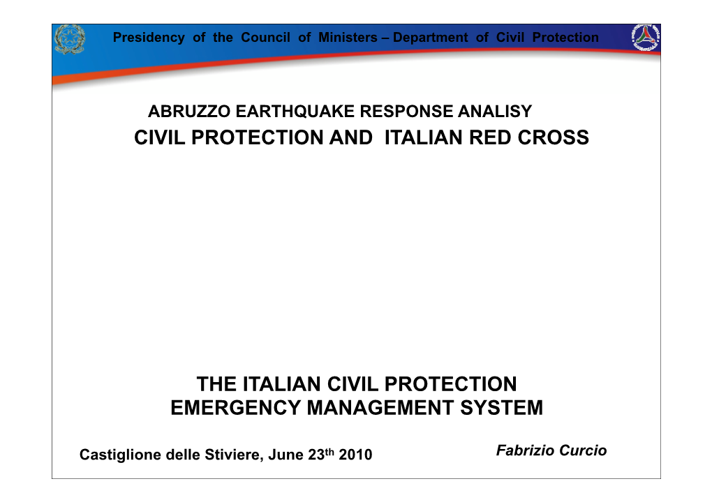 The Civil Protection Framework