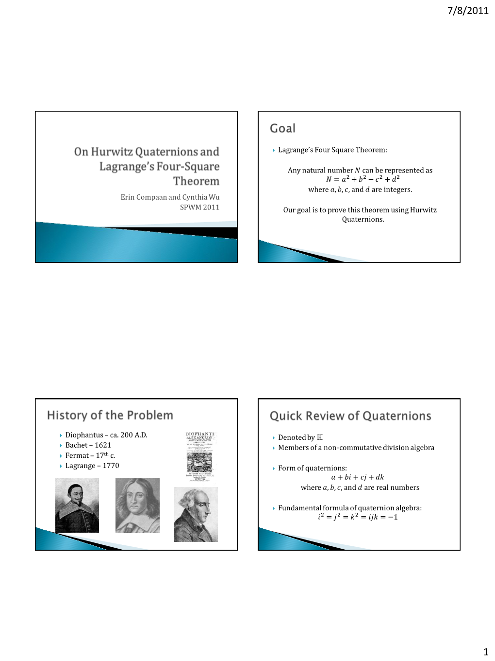 Lagrange's Four Square Theorem