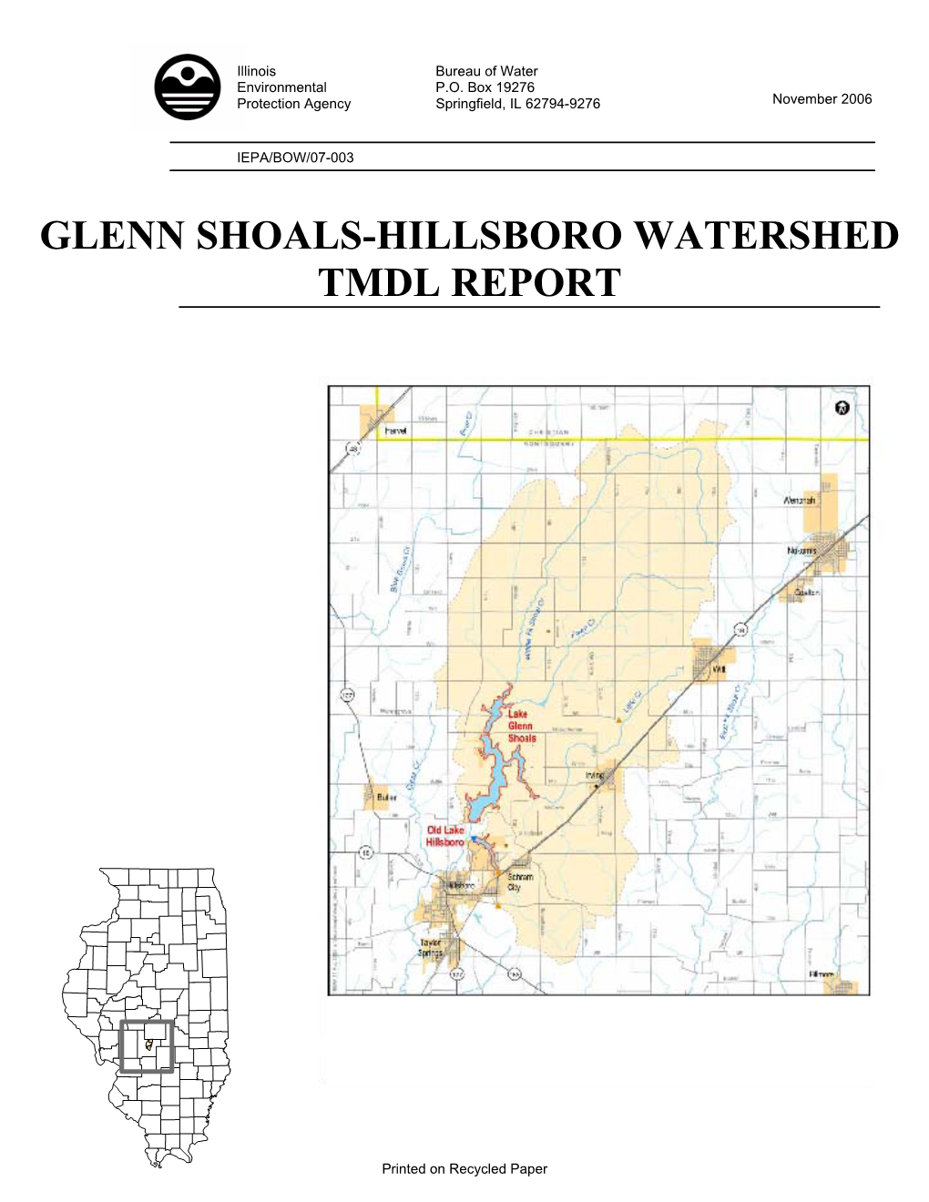Final Report Glen Shoals/Hillsboror Watershed