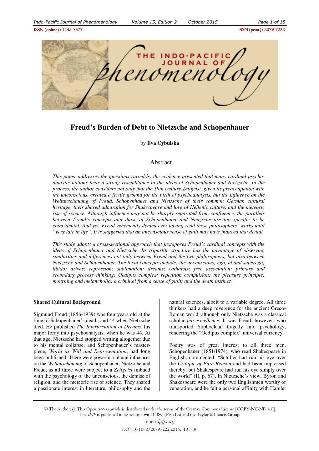 Freud's Burden of Debt to Nietzsche and Schopenhauer