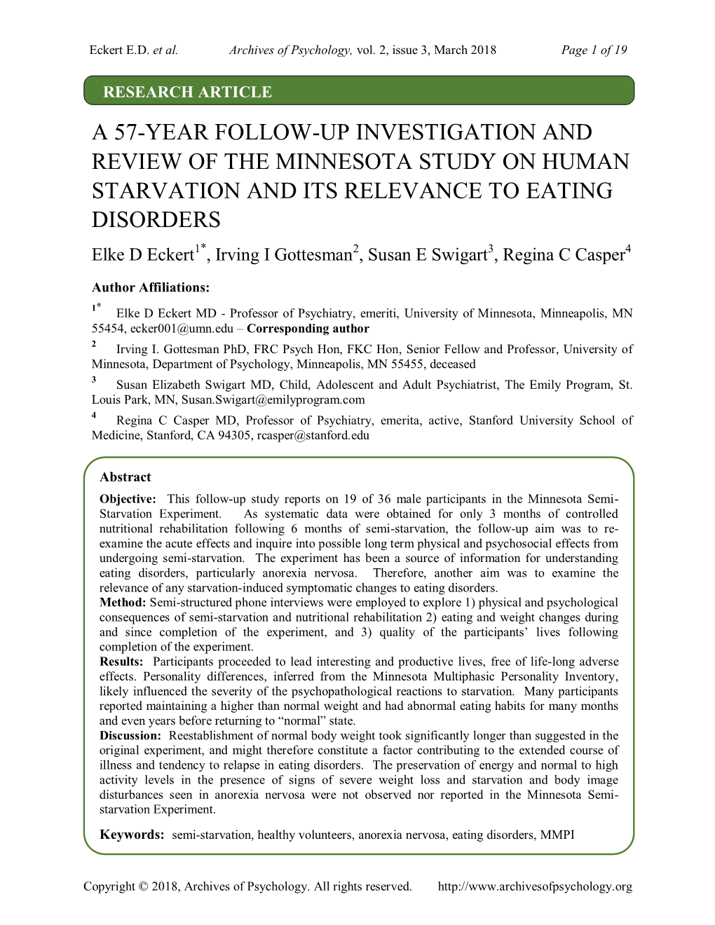 A 57-Year Follow-Up Investigation and Review Of