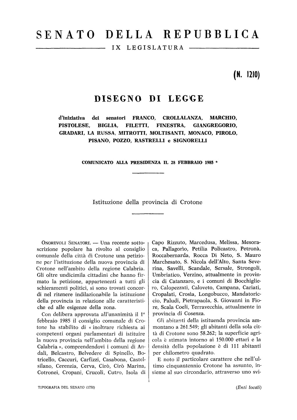 Senato Della Repubblica Ix Legislatura