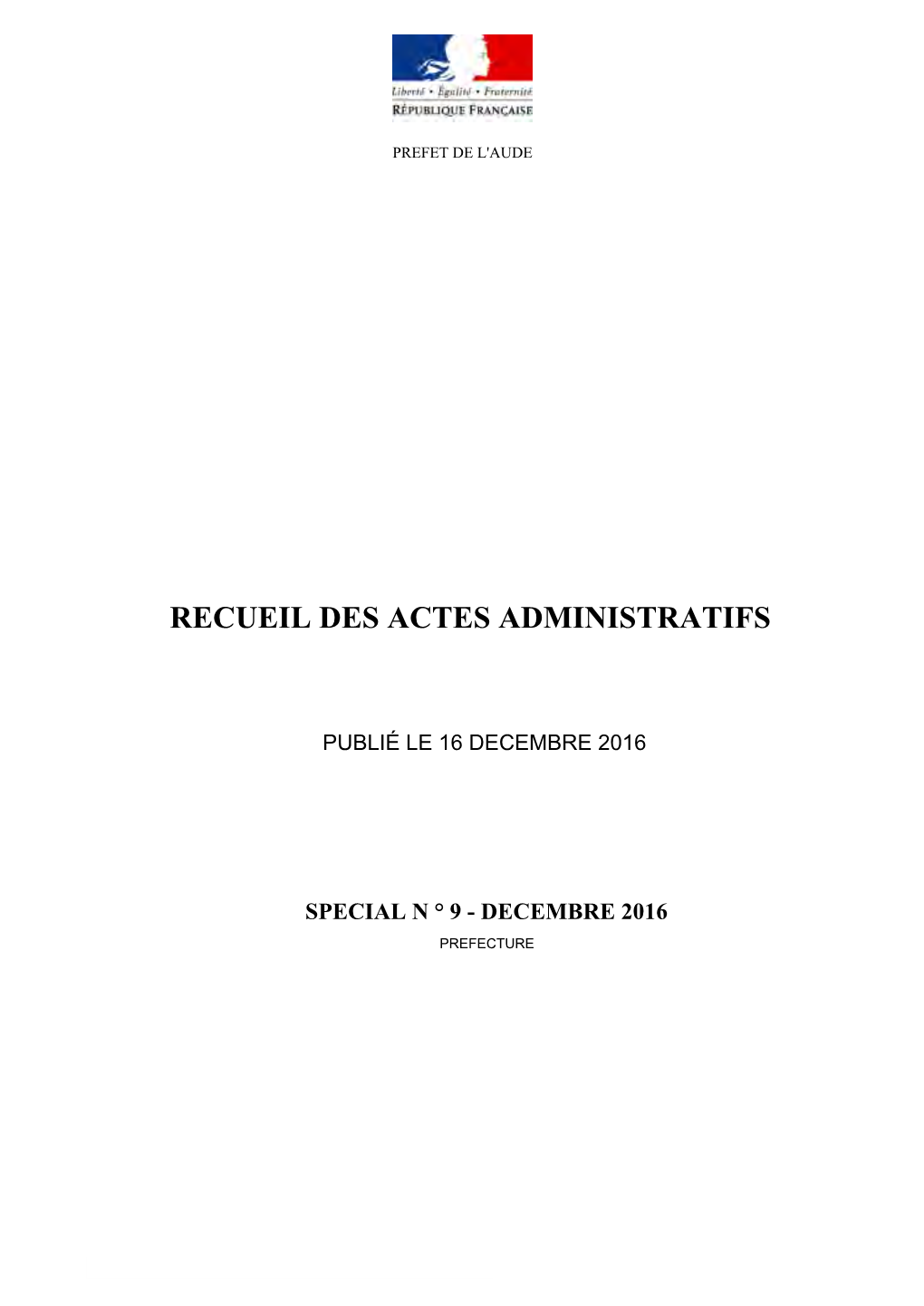 Recueil Des Actes Administratifs