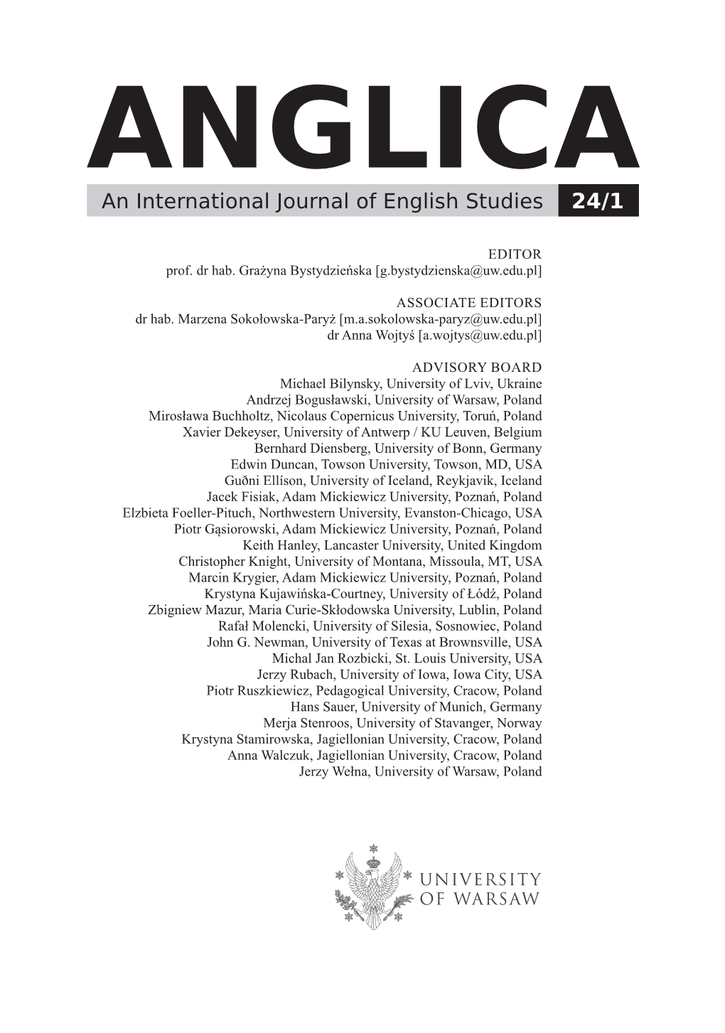 An International Journal of English Studies 24/1