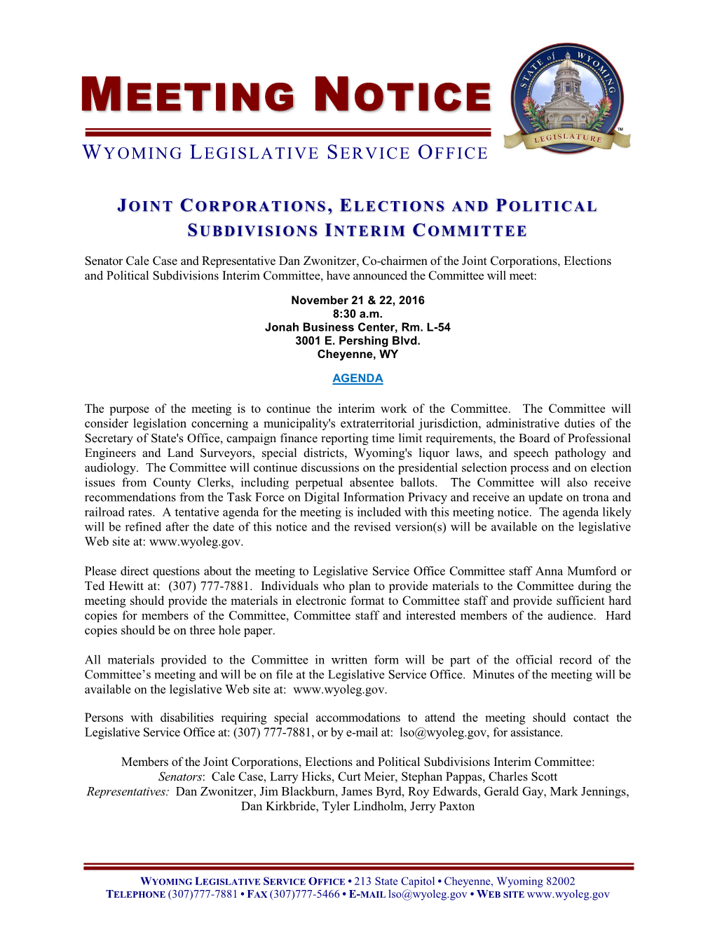 Meeting Notice