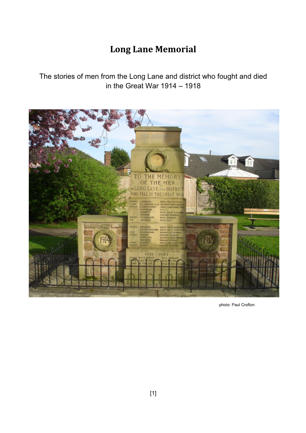 Long Lane Memorial