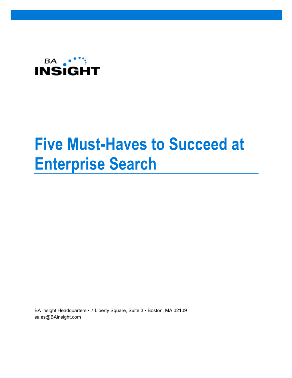 Five Must-Haves to Succeed at Enterprise Search