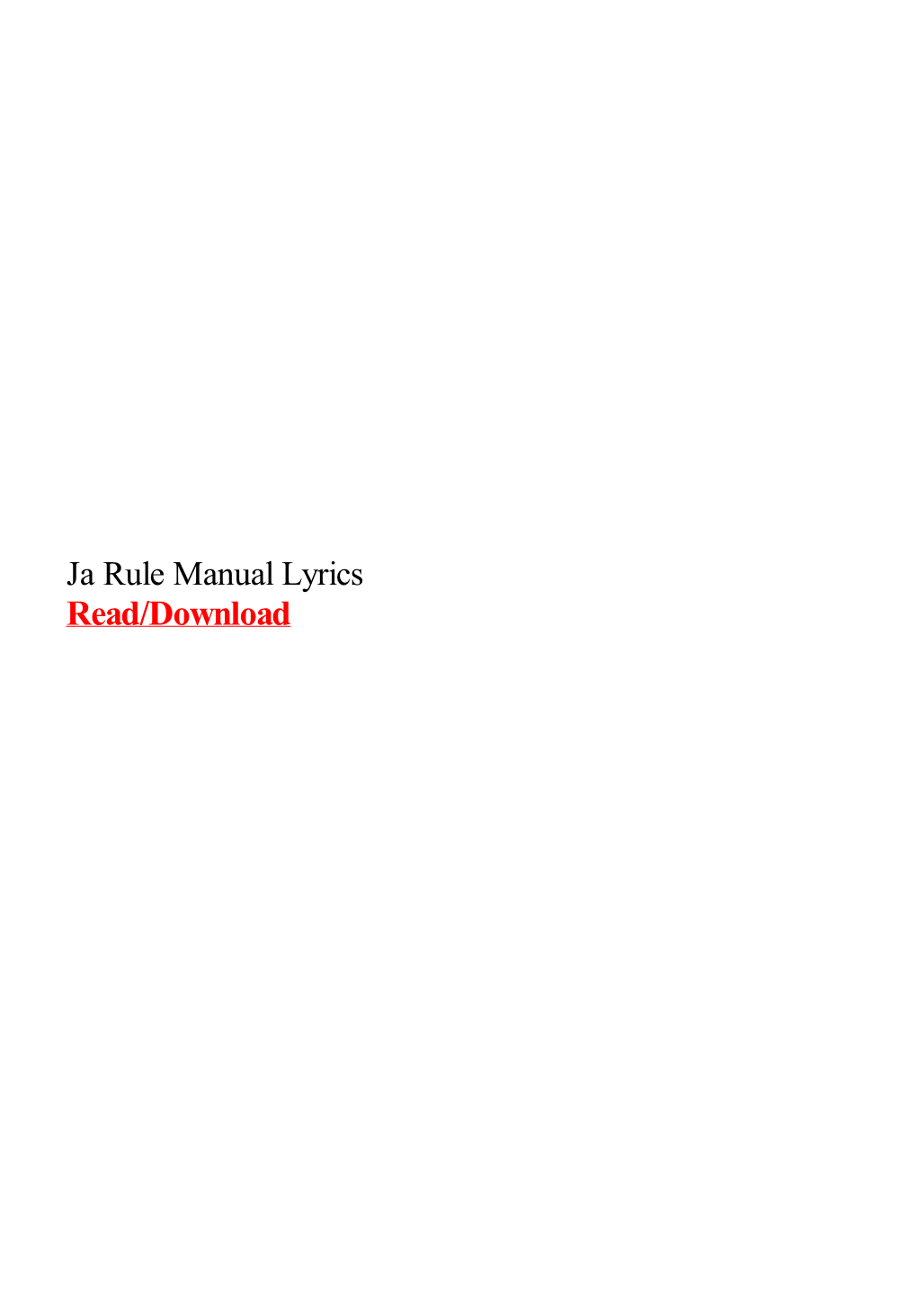 Ja Rule Manual Lyrics.Pdf