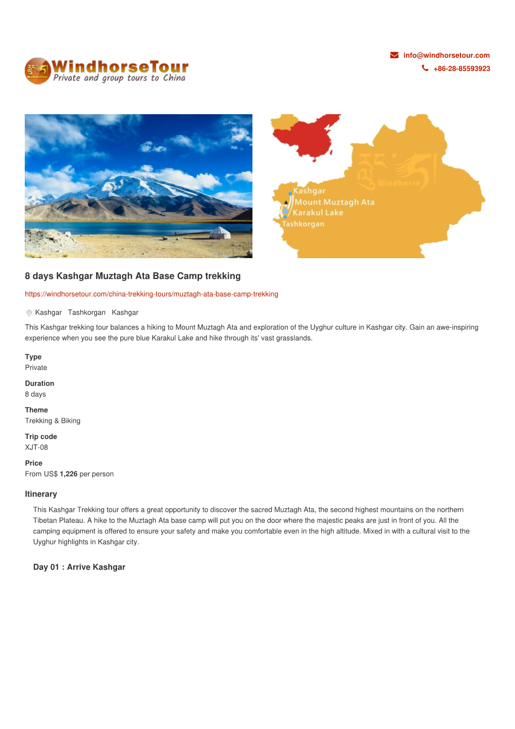 8 Days Kashgar Muztagh Ata Base Camp Trekking