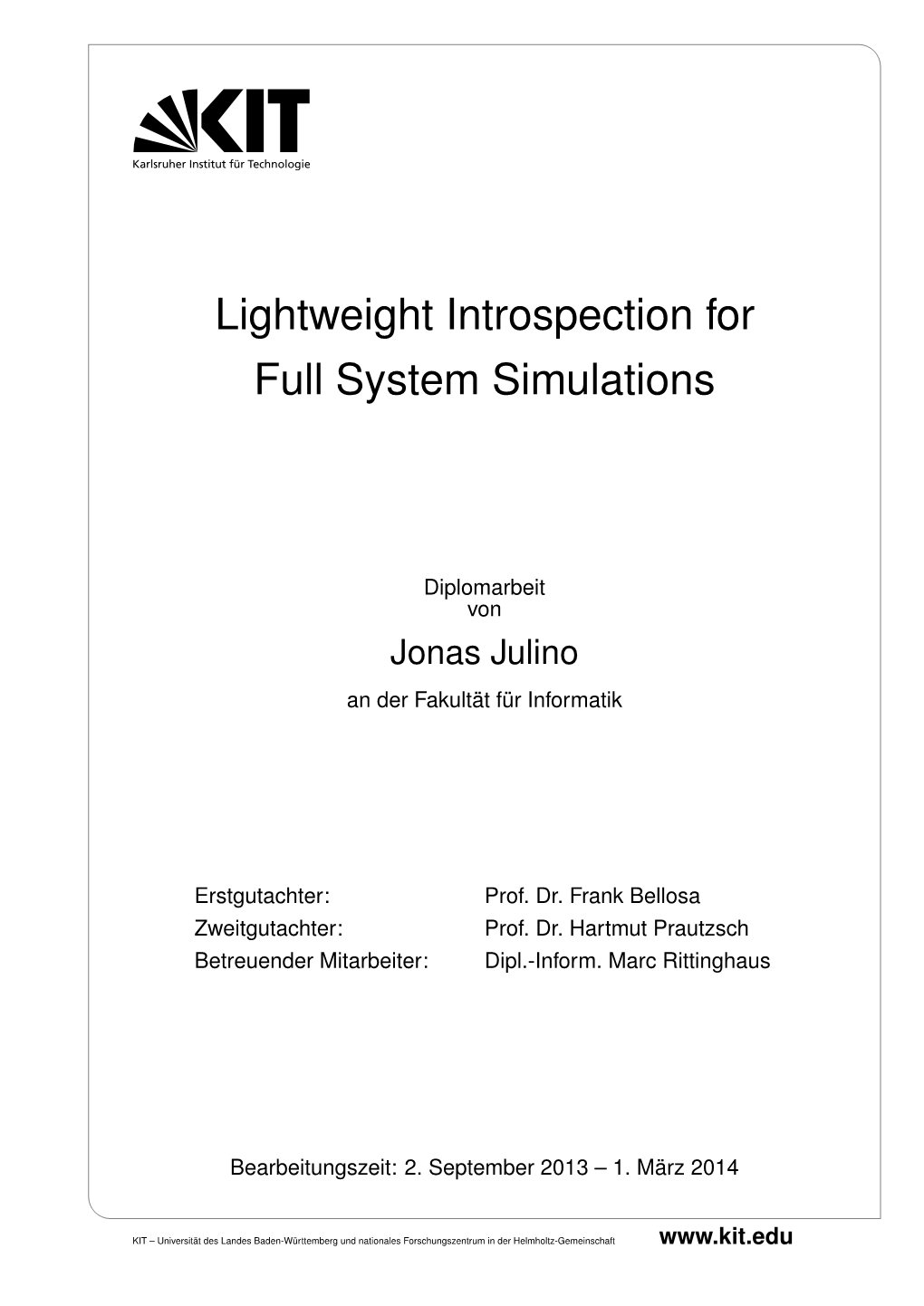 Lightweight Introspection for Full System Simulations