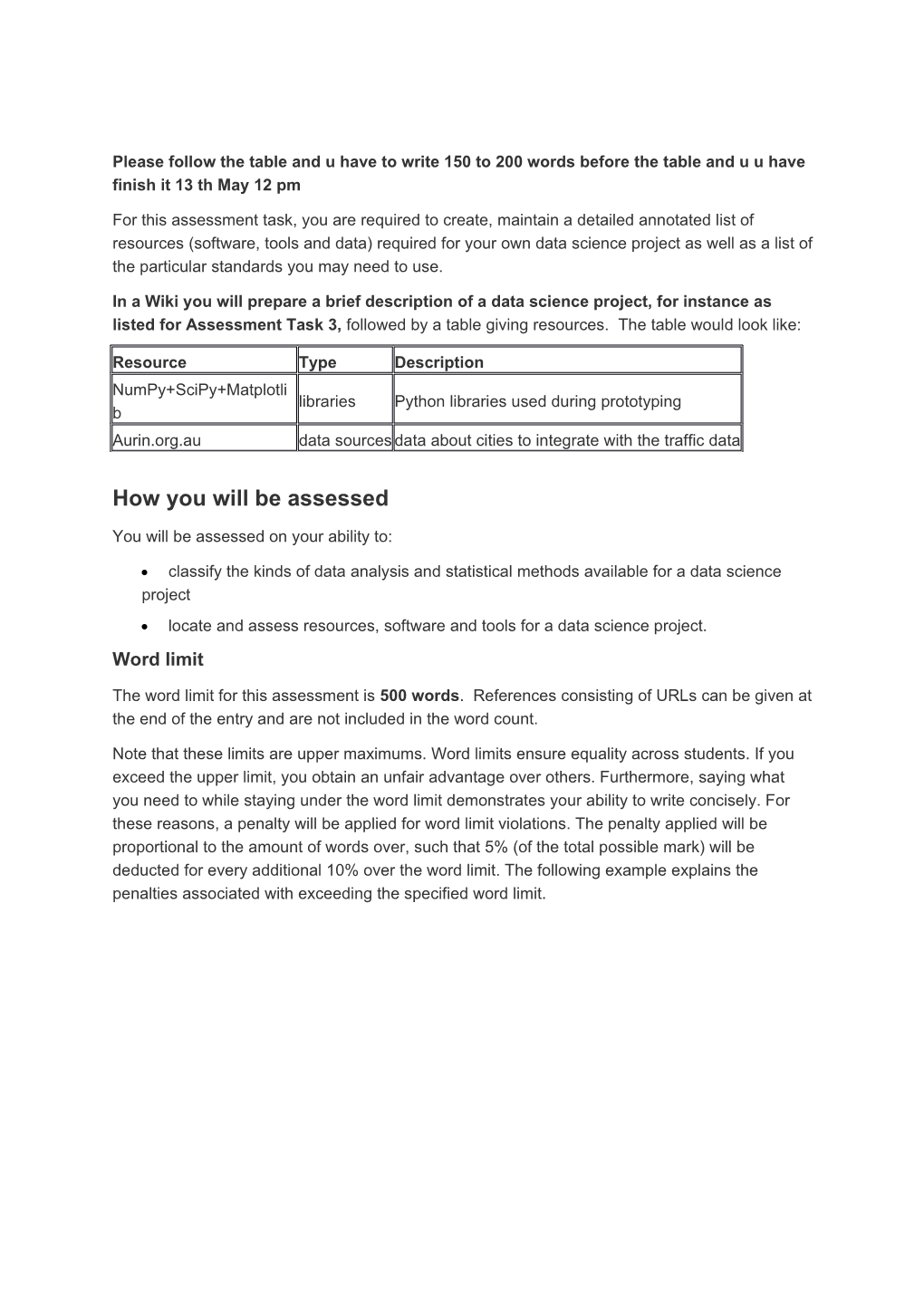 How You Will Be Assessed