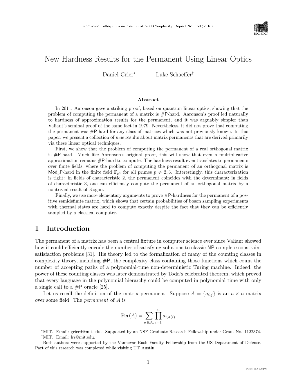 New Hardness Results for the Permanent Using Linear Optics