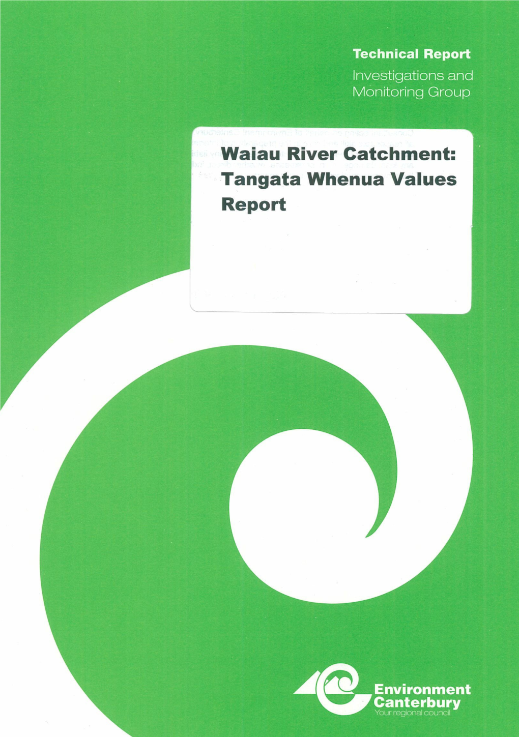 Waiau River Catchment: Tangata Whenua Values Report