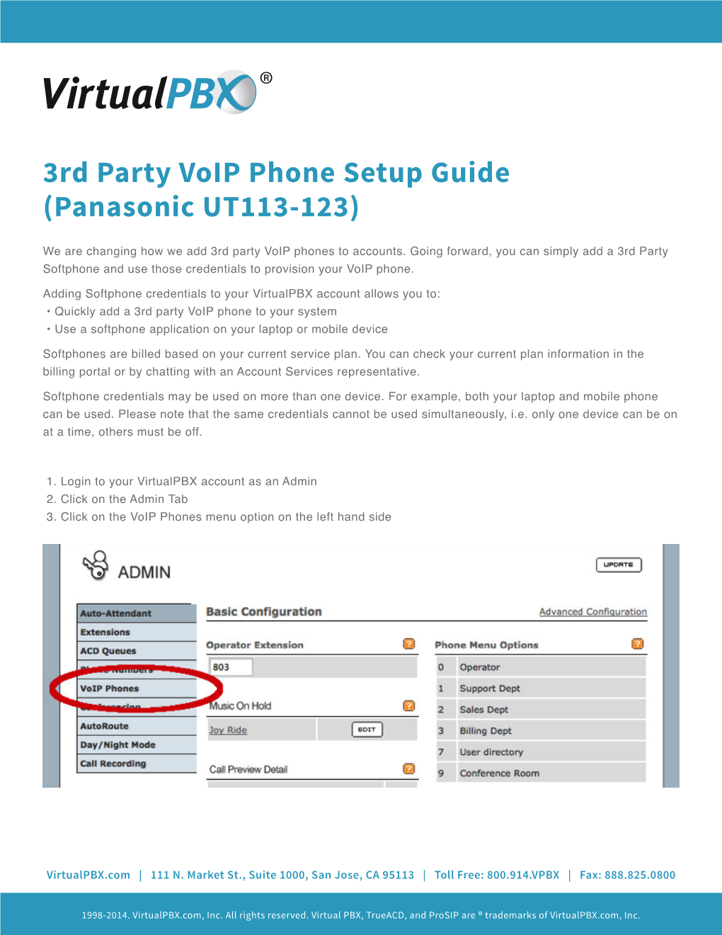 3Rd Party Voip Phone Setup Guide (Panasonic UT113-123)