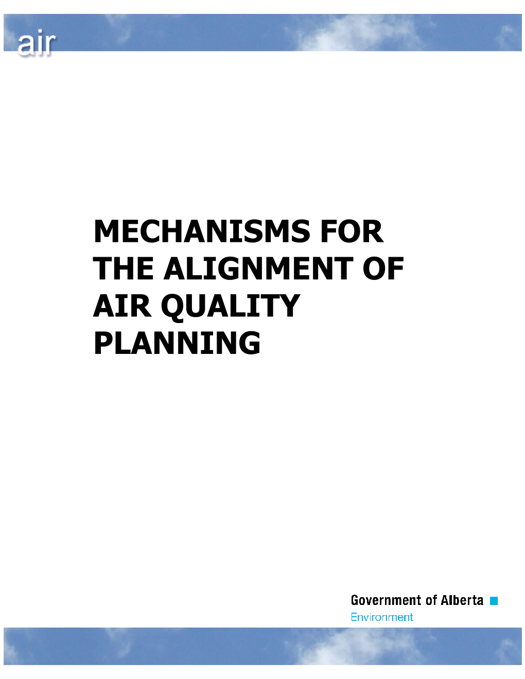 Mechanisms for the Alignment of Air Quality Planning