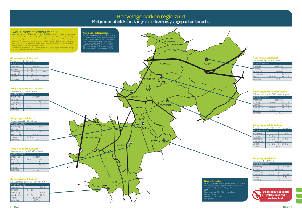 Recyclageparken Regio Zuid Met Je Identiteitskaart Kan Je in Al Deze Recyclageparken Terecht