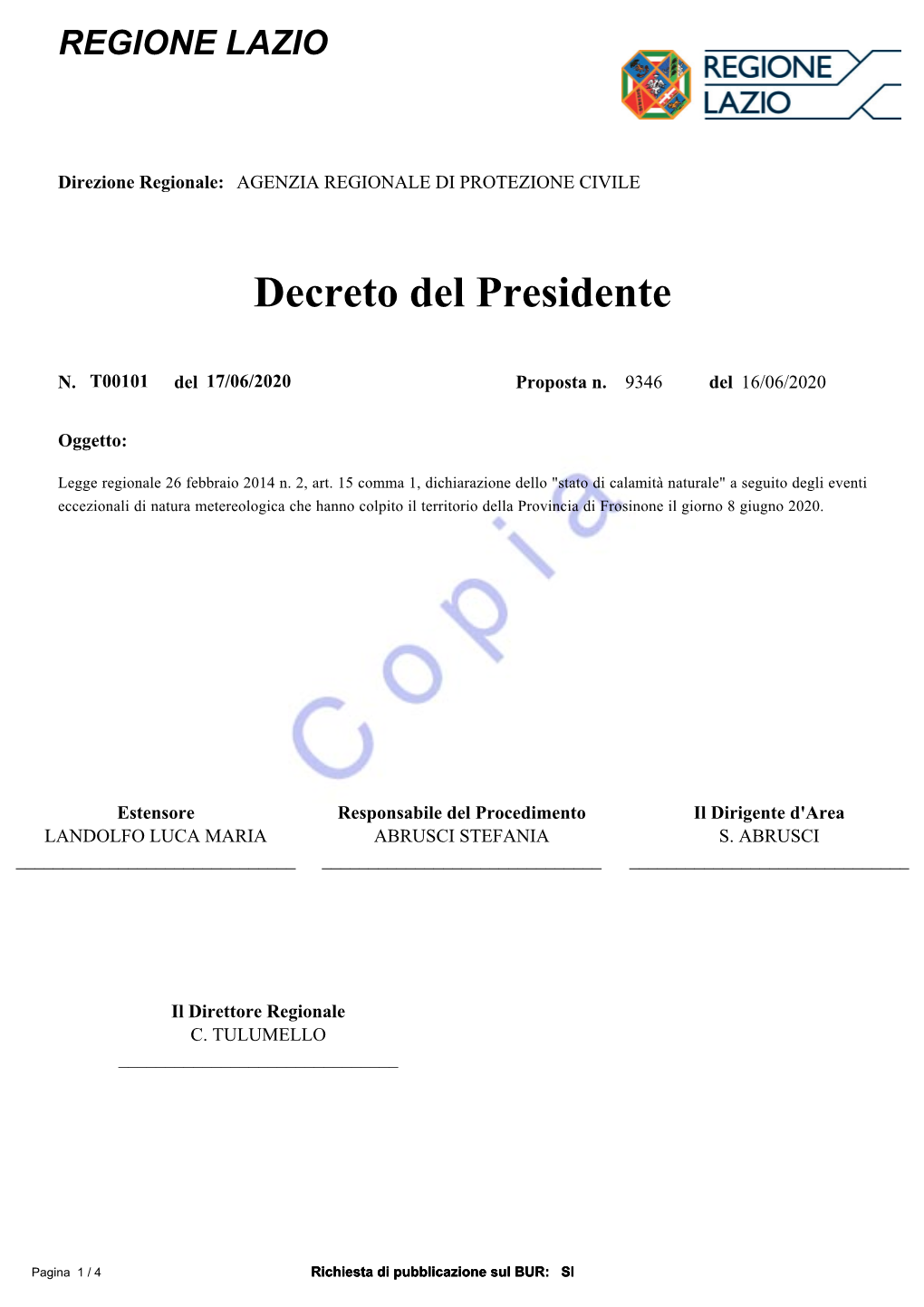 Decreto Del Presidente