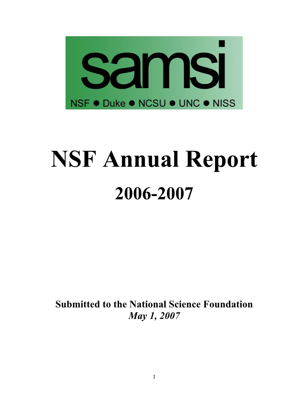 NSF Annual Report