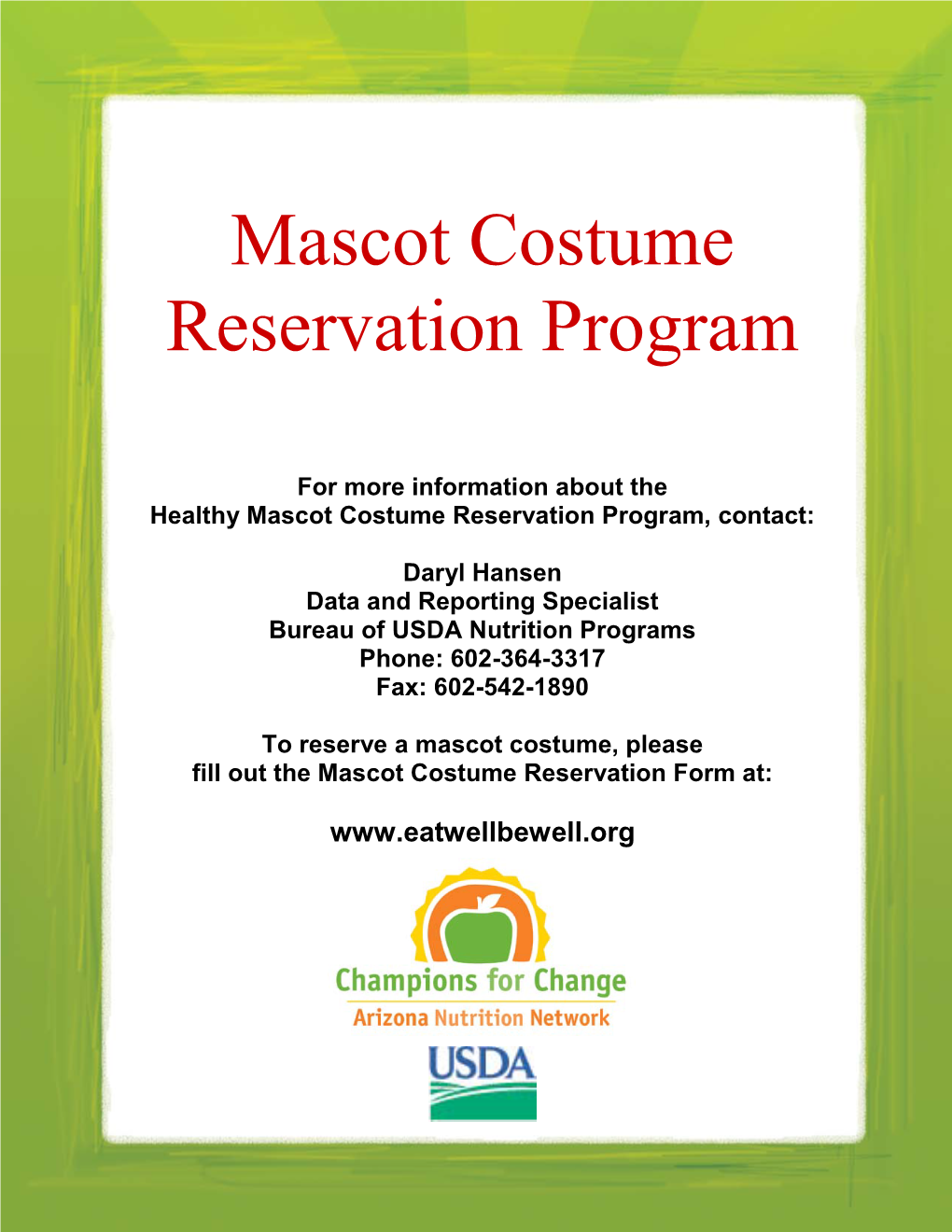 Mascot Costume Reservation Program