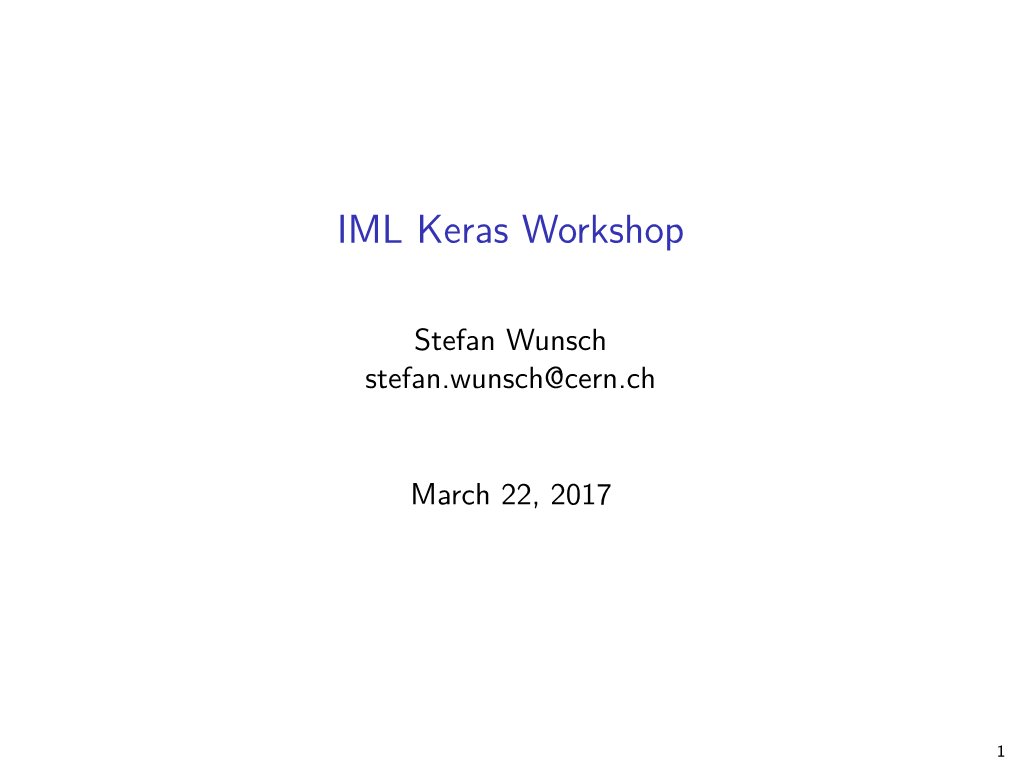 IML Keras Workshop