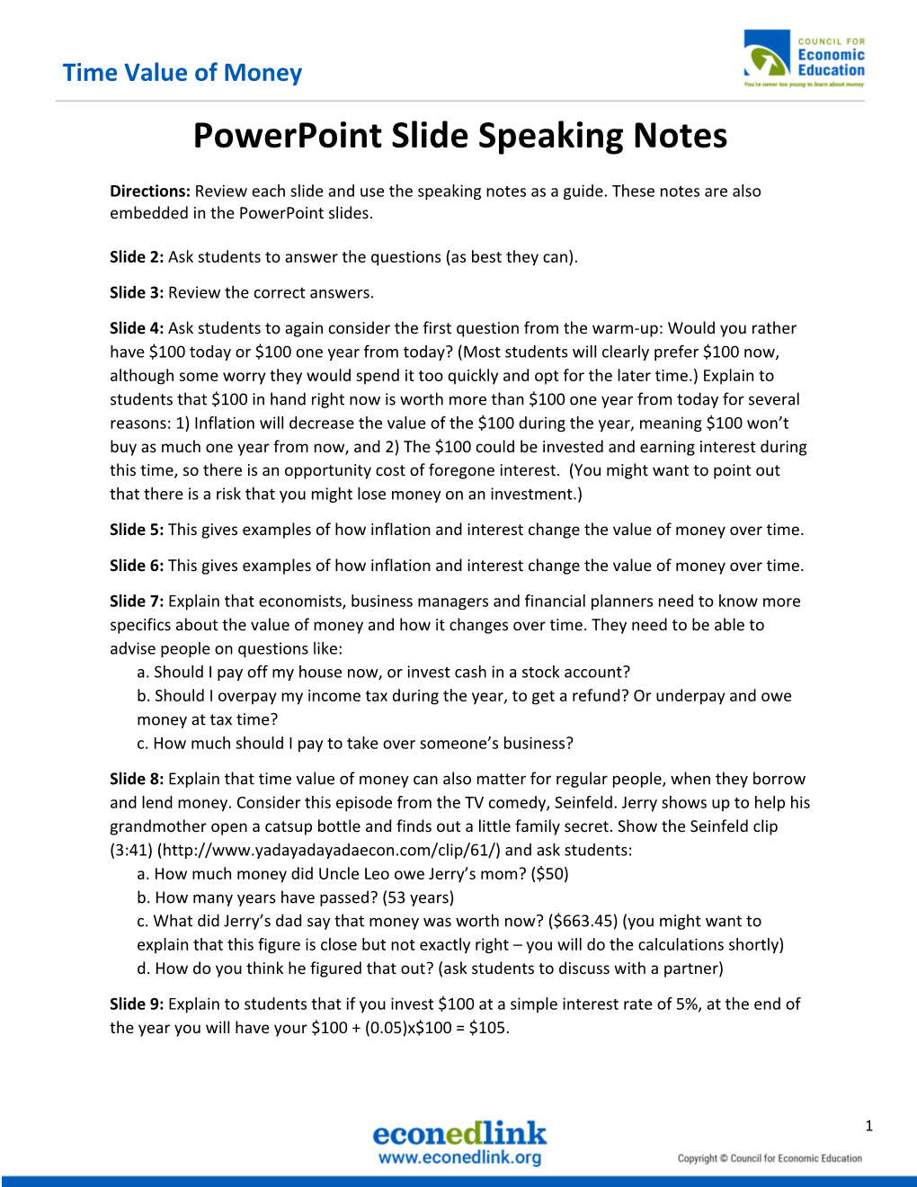 Powerpoint Slide Speaking Notes