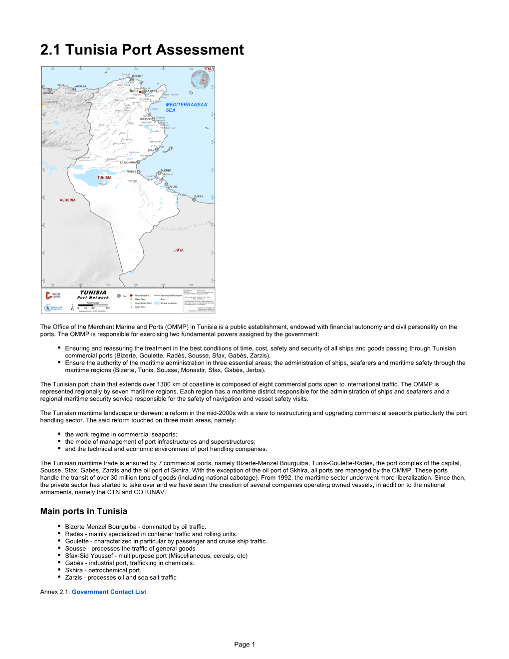 2.1 Tunisia Port Assessment