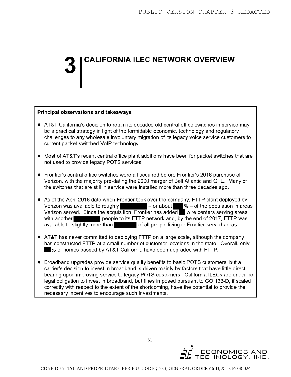 California Ilec Network Overview