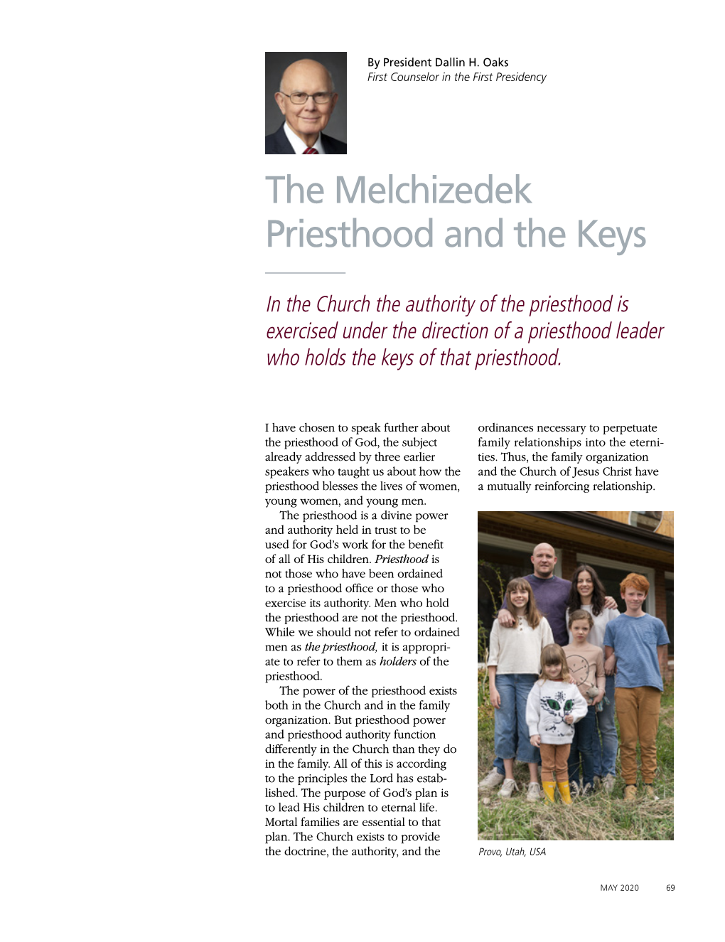 The Melchizedek Priesthood and the Keys