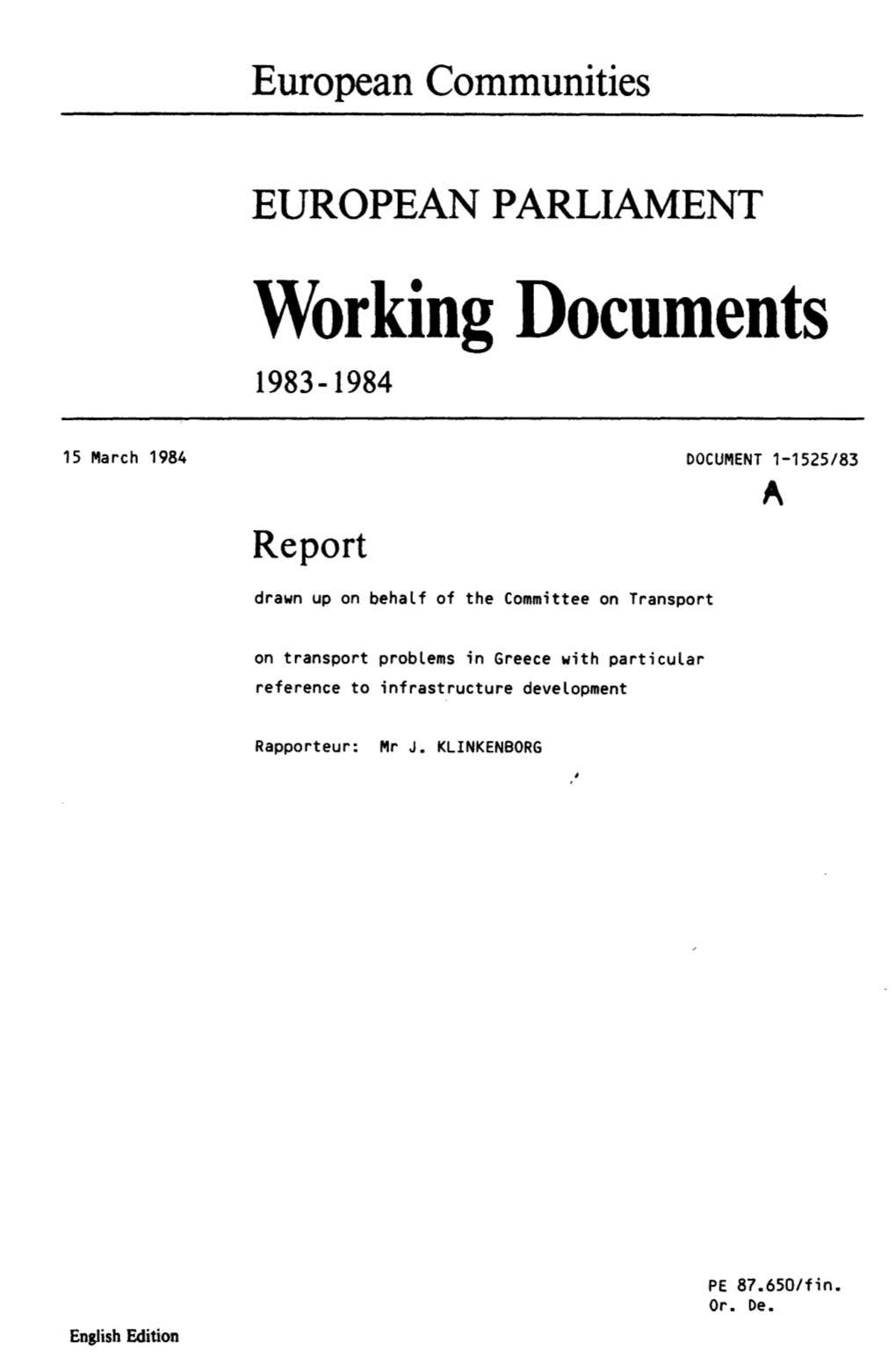 Working Documents 1983-1984