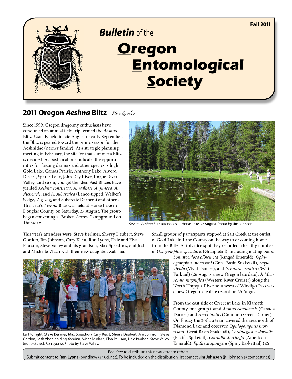 Fall 2011 Bulletin of the Oregon Entomological Society
