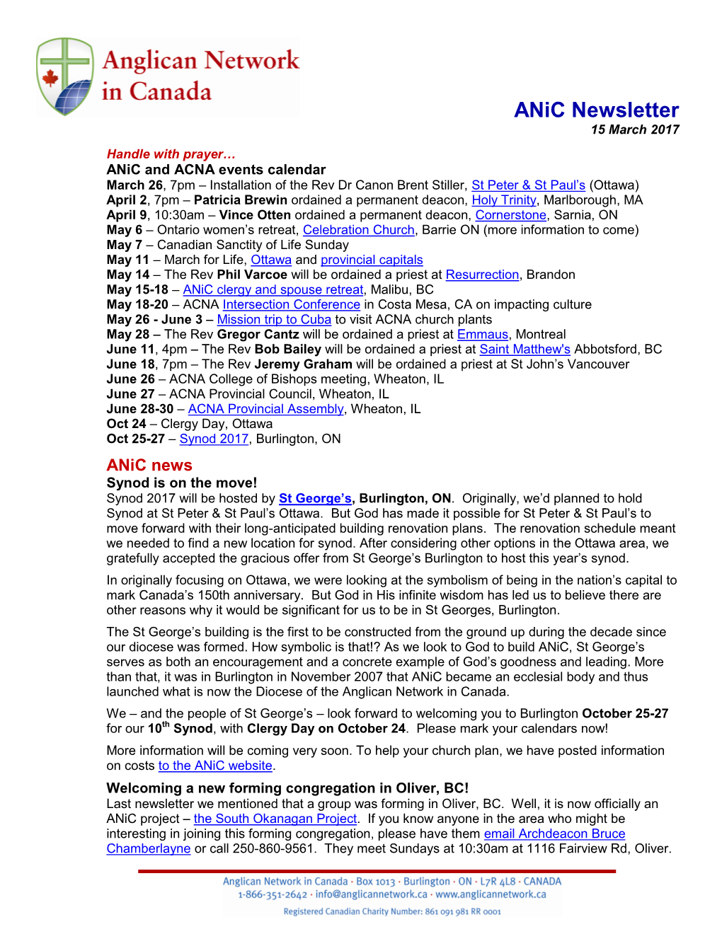 Anic Newsletter