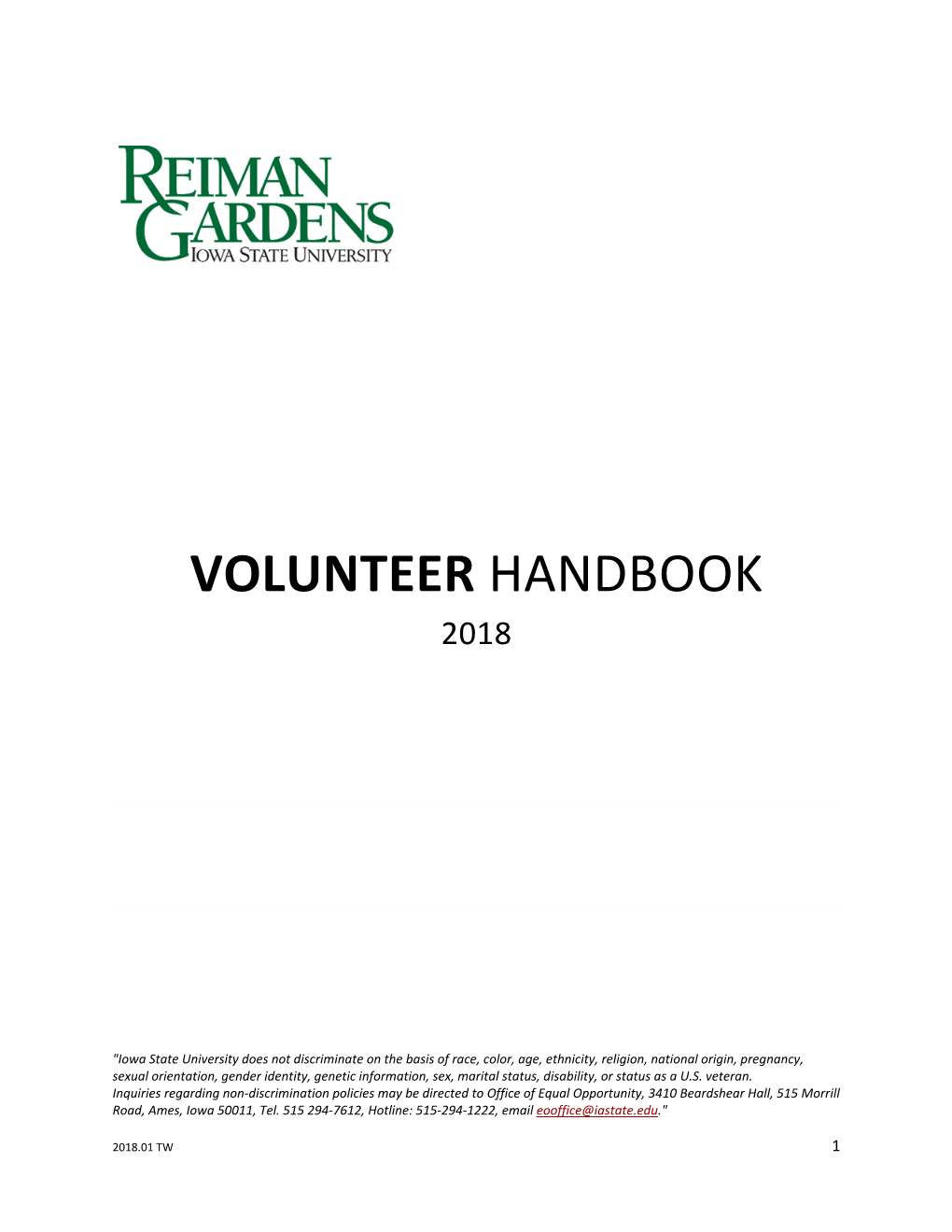 Volunteer Handbook 2018