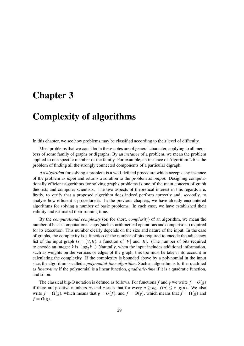 Chapter 3 Complexity of Algorithms