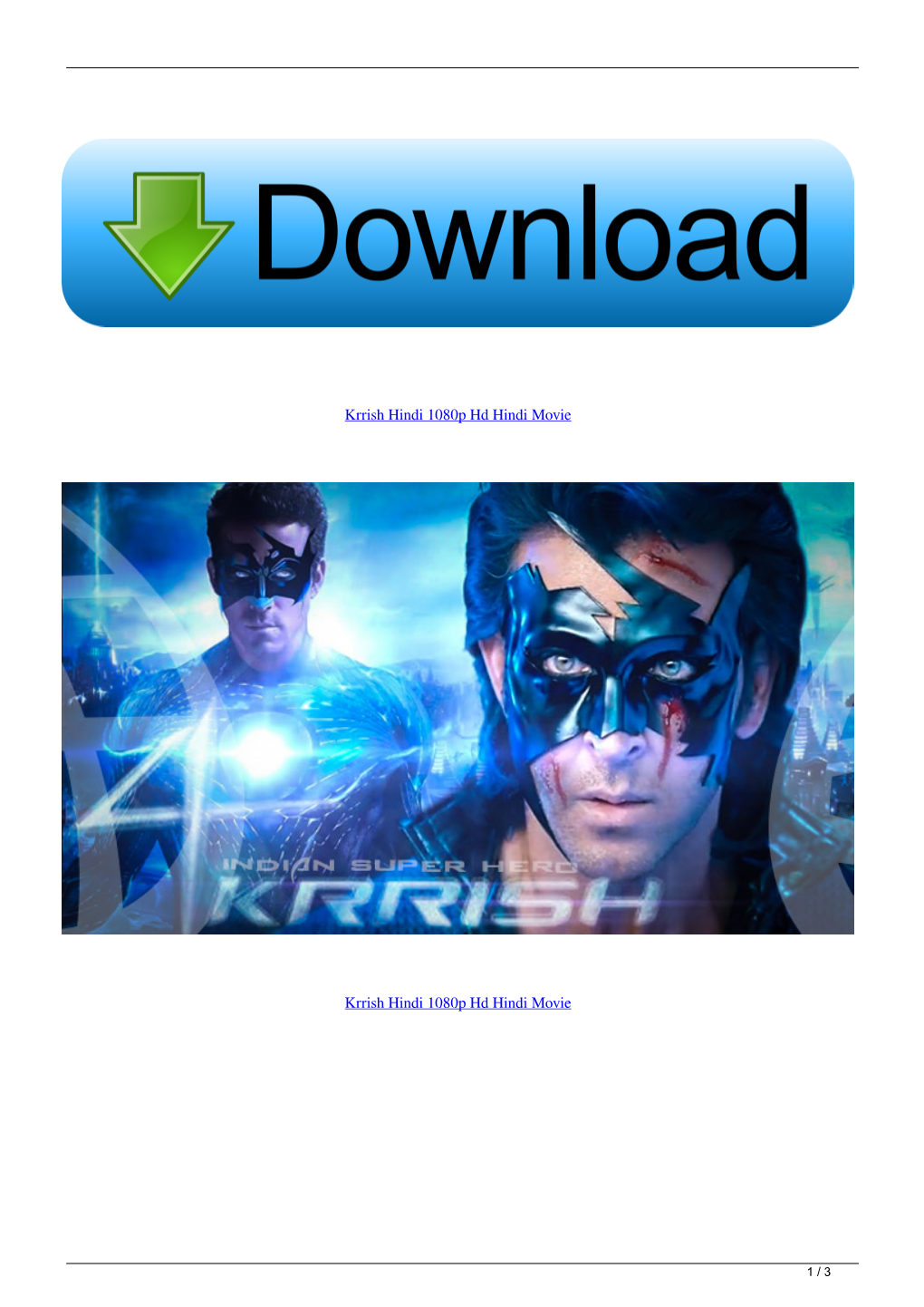 Krrish Hindi 1080P Hd Hindi Movie