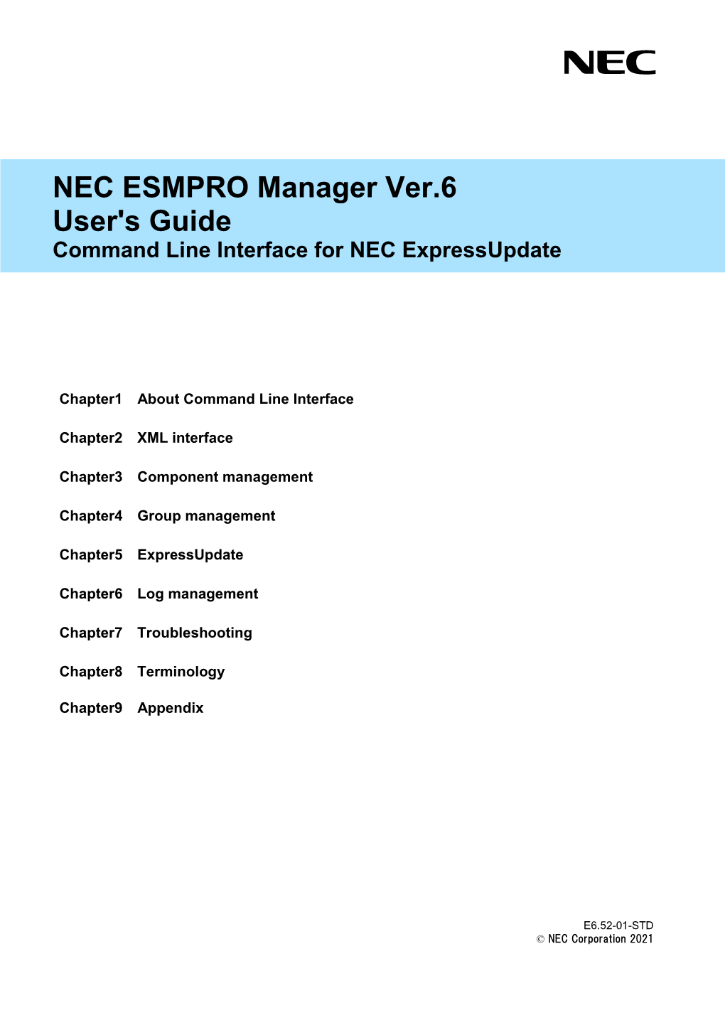 NEC ESMPRO Manager Ver.6 User's Guide Command Line Interface for NEC Expressupdate