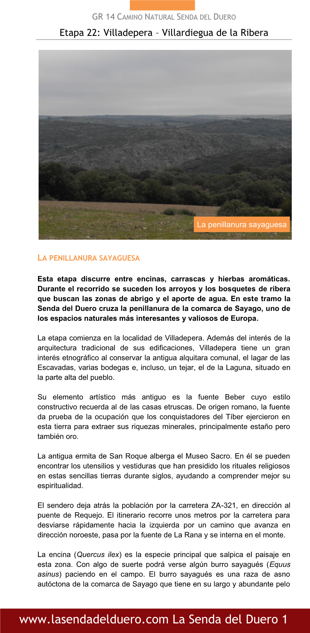 Guía GR 14 Etapa Villadepera – Villardiegua De La Ribera