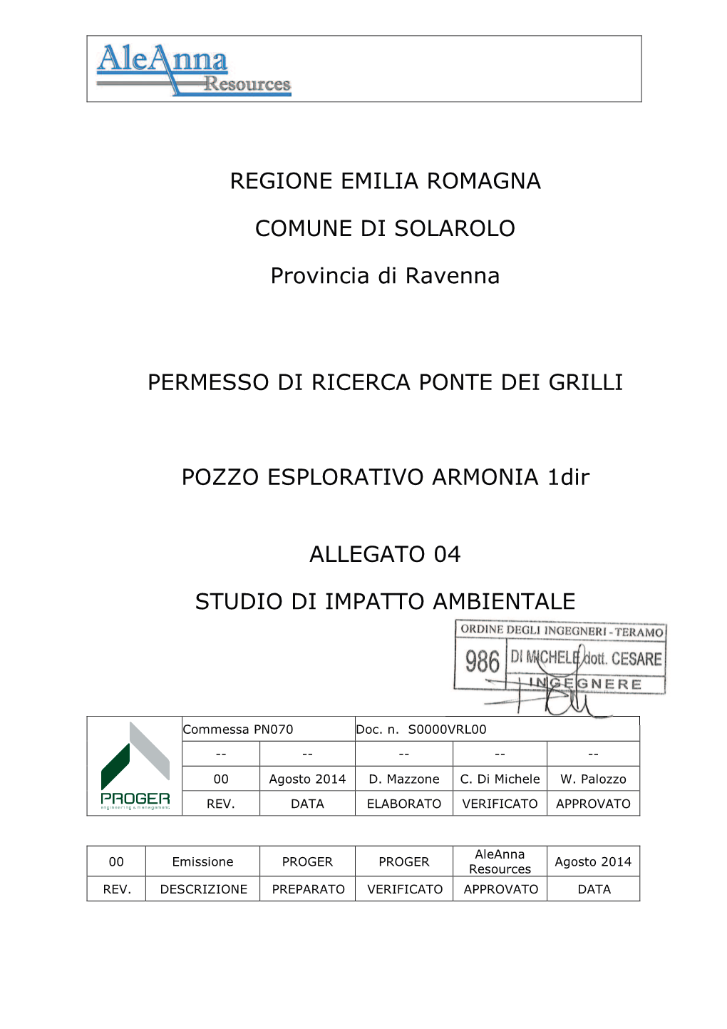 REGIONE EMILIA ROMAGNA COMUNE DI SOLAROLO Provincia