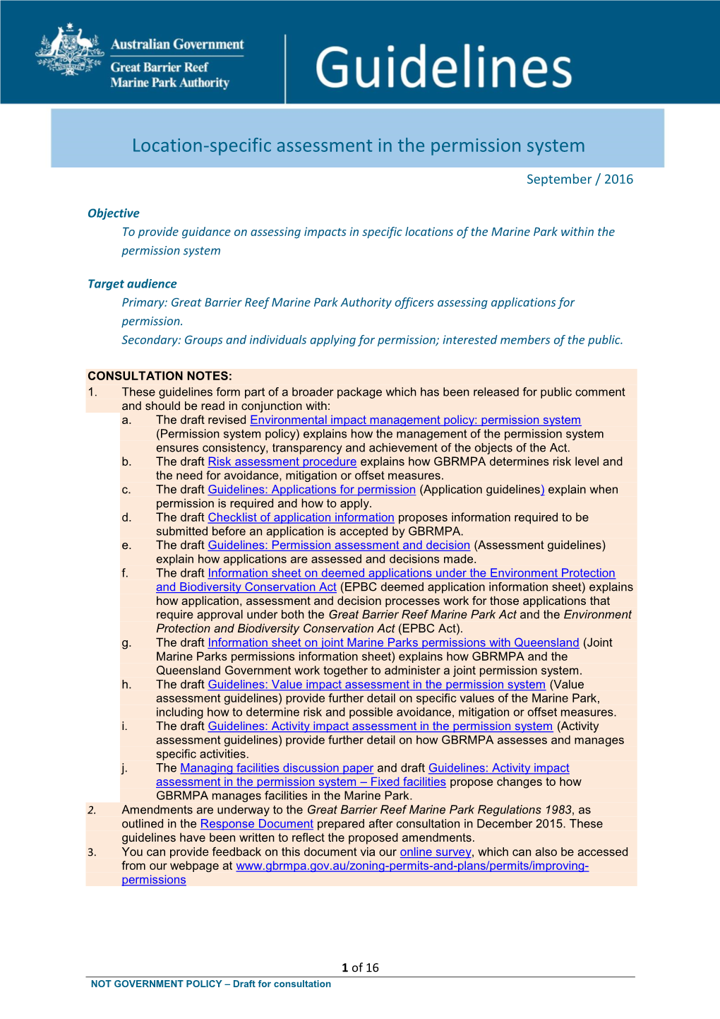 Location-Specific Assessment in the Permission System