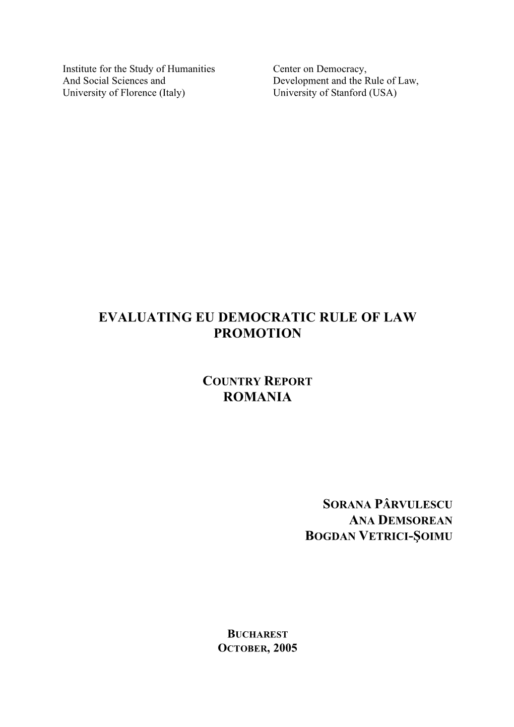 Evaluating Eu Democratic Rule of Law Promotion