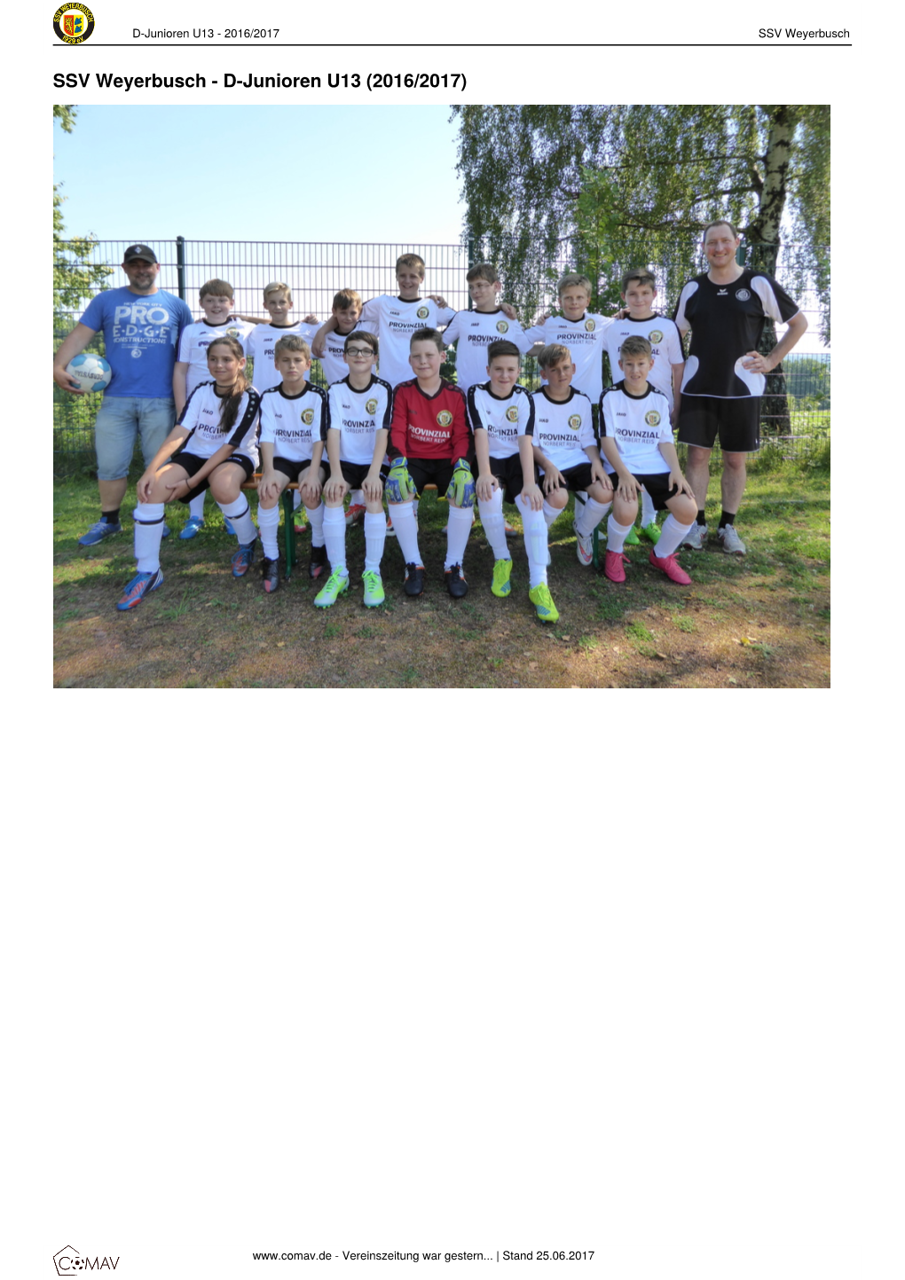 D-Junioren U13 - 2016/2017 SSV Weyerbusch