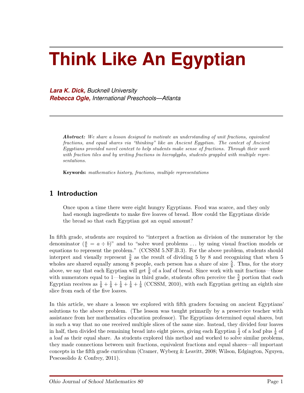 Think Like an Egyptian