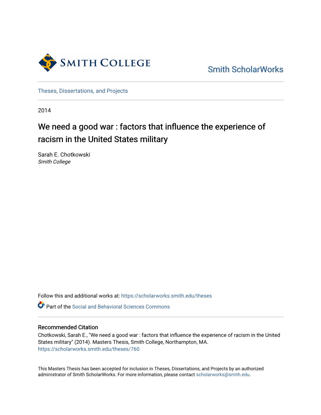 Factors That Influence the Experience of Racism in the United States Military